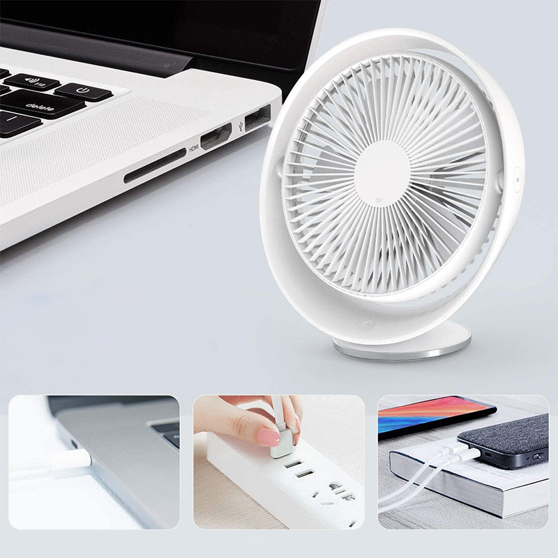 Avis - TedGem Ventilateur USB Silencieux, Mini Ventilateur USB Portable Ventilateur de Table, Ventilateur USB Rechargeable pour la MaisonLe BureauLes Voyages en Plein Air (3 Vitesses & 2000mA Batterie)