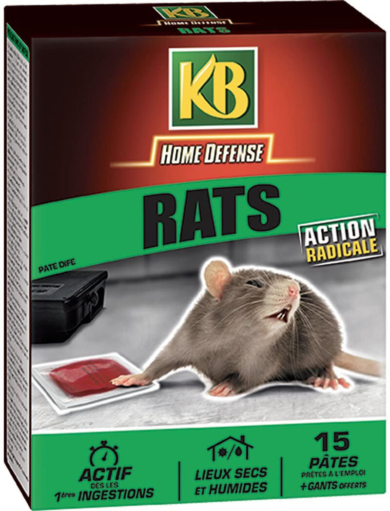 Pâte anticoagulante contre rats et souris Kapo 50G