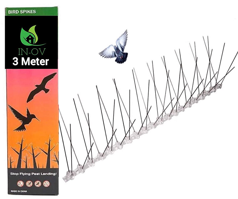 test IN-OV – 3 Metres – Kit repulsif Oiseaux Pics Anti Pigeons Anti Corbeaux en Acier Inoxydable