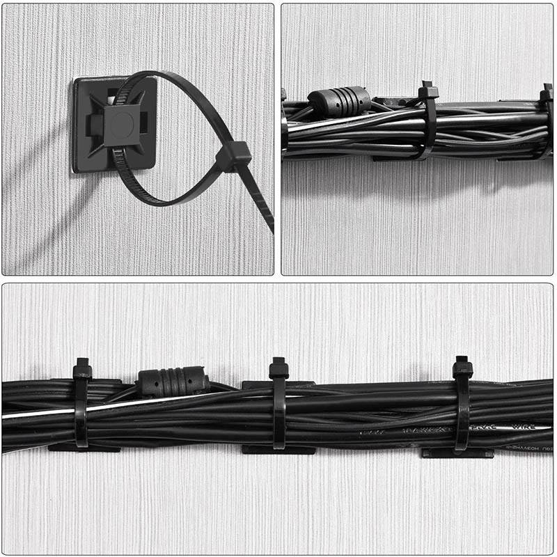 test et avisPaquet de 100 Zip Tie Adhésifs Supports Auto-Adhésifs Supports de Base de Serre-Câbles avec Attache-Câble Universel